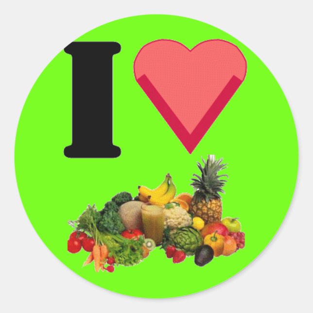 Amo al Pegatina Veggies (Anverso)