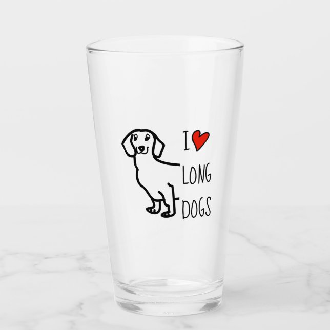 Amo al perro vienés Dachshund divertido simple (Anverso)