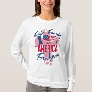 Amo América 4 de julio camiseta de mujeres