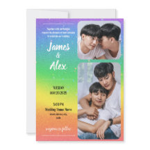 Amo arcoiris - Invitación a la foto de Boda gay