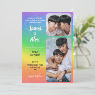 Amo arcoiris - Invitación a la foto de Boda gay
