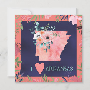 Amo Arkansas, acuarela floral,