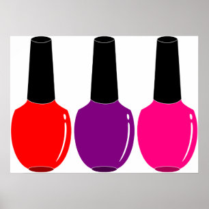 Amo arte púrpura rosado rojo del esmalte de uñas
