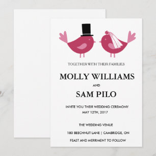 Amo Aves Personalizable Invitación a la Boda.