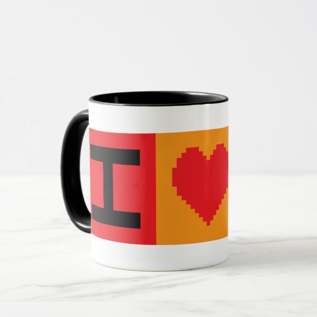 Amo Bitcoin BTC Bloque de 8 bits | Taza (Anverso izquierdo)