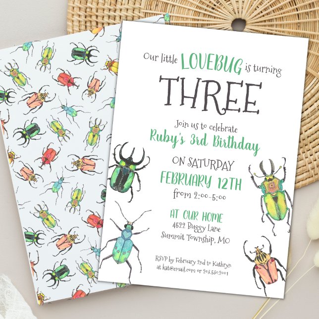 Amo Bugs Invitación a los niños de cumpleaños (Subido por el creador)