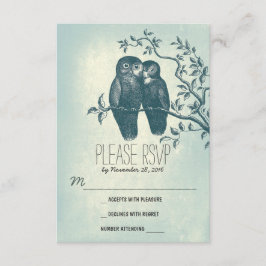 Amo búhos dulces y adorables tarjetas RSVP de boda