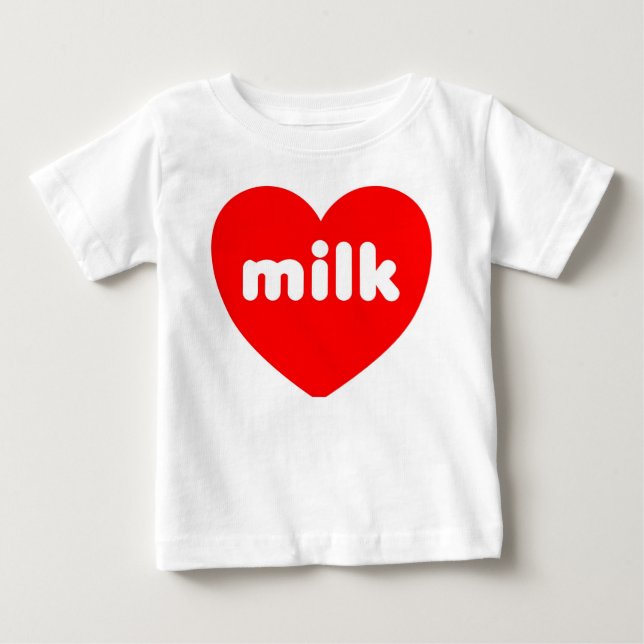 "Amo camiseta del bebé de la leche" (Anverso)