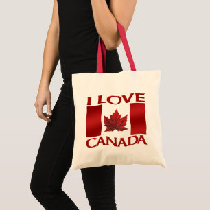 Amo Canadá Bolsas de Tote Personalizado Amo la Bol