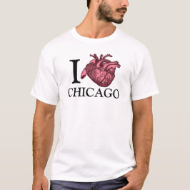 Amo Chicago con camiseta de corazón anatómicamente