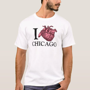 Amo Chicago con camiseta de corazón anatómicamente