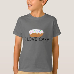 Amo chicas/a muchachos de la camiseta de la torta