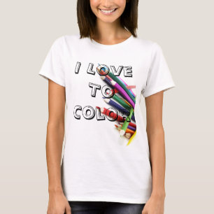 Amo colorear la camiseta adulta del colorante
