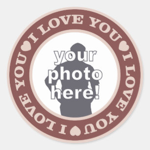 AMO CON SUS pegatinas personalizados FOTOGRÁFICOS