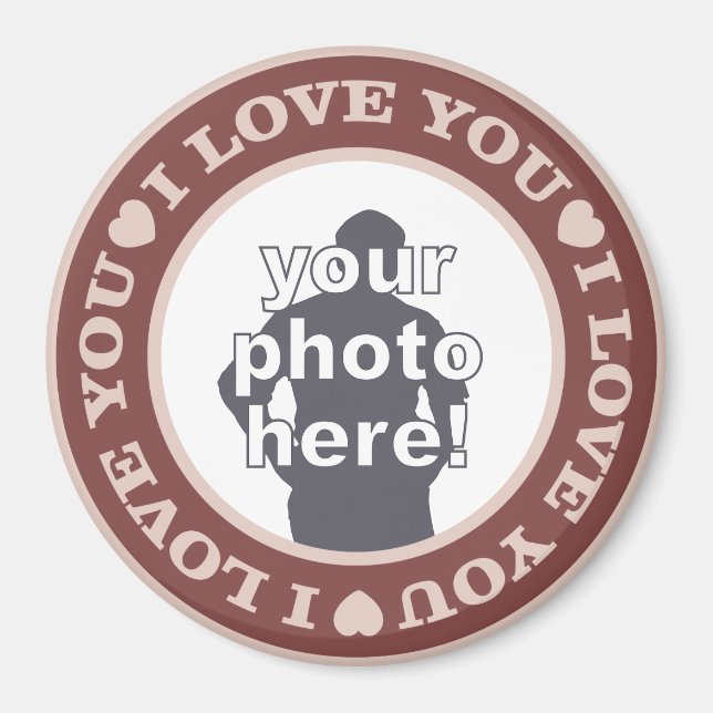 AMO con TU imán personalizado de FOTOS (Frente)