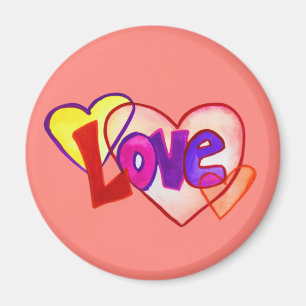 Amo Corazón Anillos Arte Pintar imán