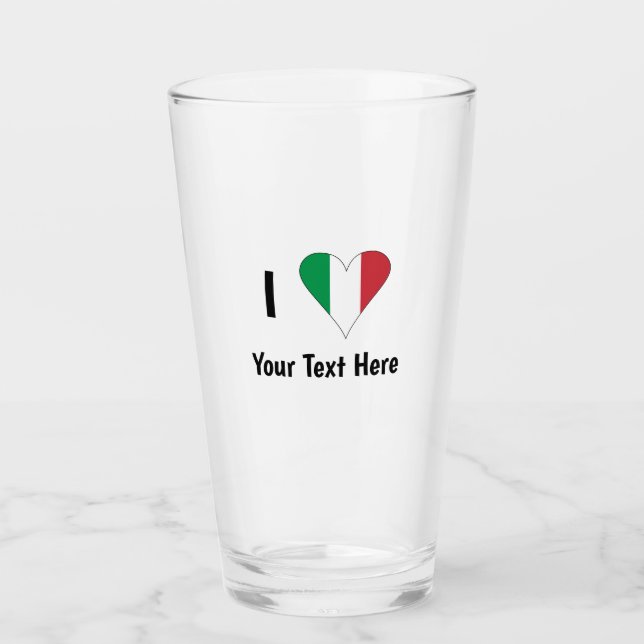 Amo (Corazón Bandera de Italia) Tu Texto (Anverso)