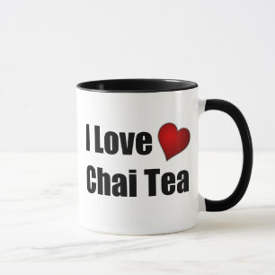 Amo (corazón) el té de Chai - taza adaptable del