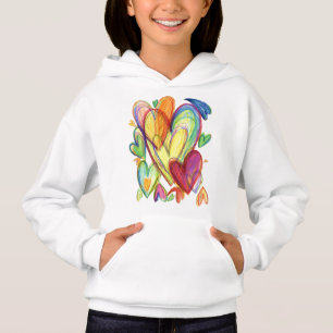 Amo Corazones Sanadores Art Rainbow Hoodie