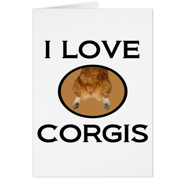 Amo Corgis Funny Corgi Butt Card (Frente)