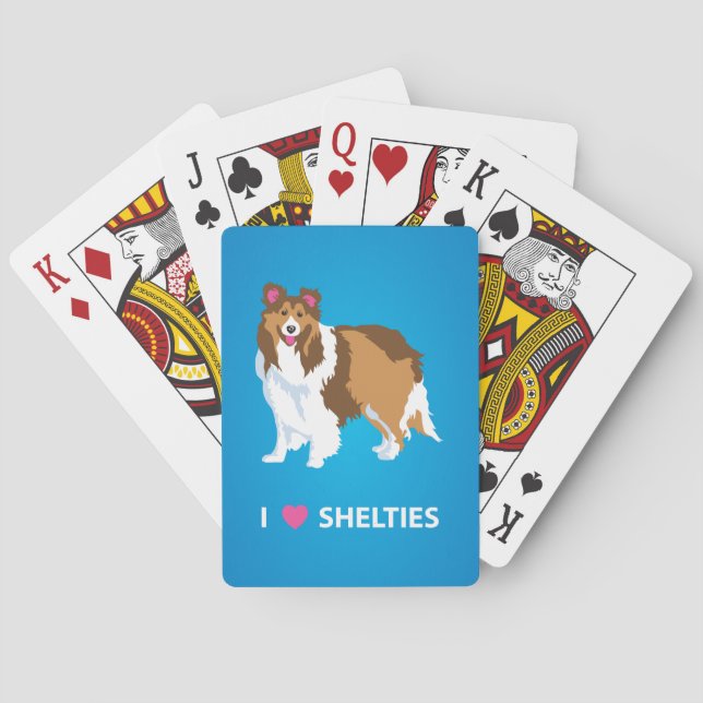 "Amo cubierta de Shelties" de naipes (Reverso)