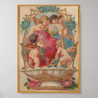 Amo cupido póster vintage
