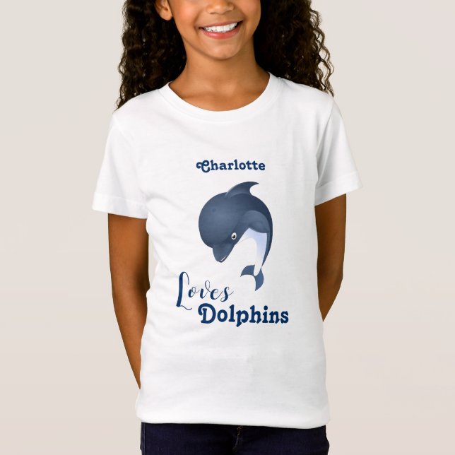 Amo delfines - camiseta con nombre de niño (Anverso)