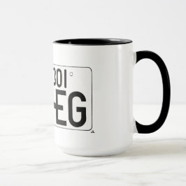 "Amo EG." Taza japonesa de la placa