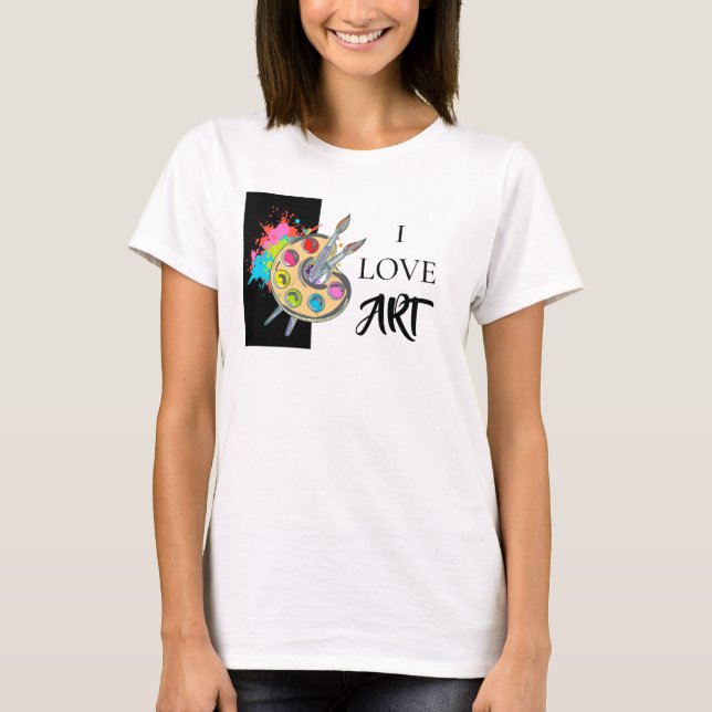 Amo el arte | Camiseta de la paleta del pintor (Anverso)