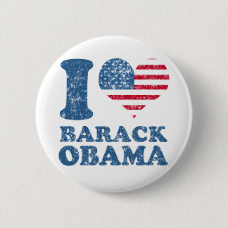 Amo el botón de Barack Obama (bandera)