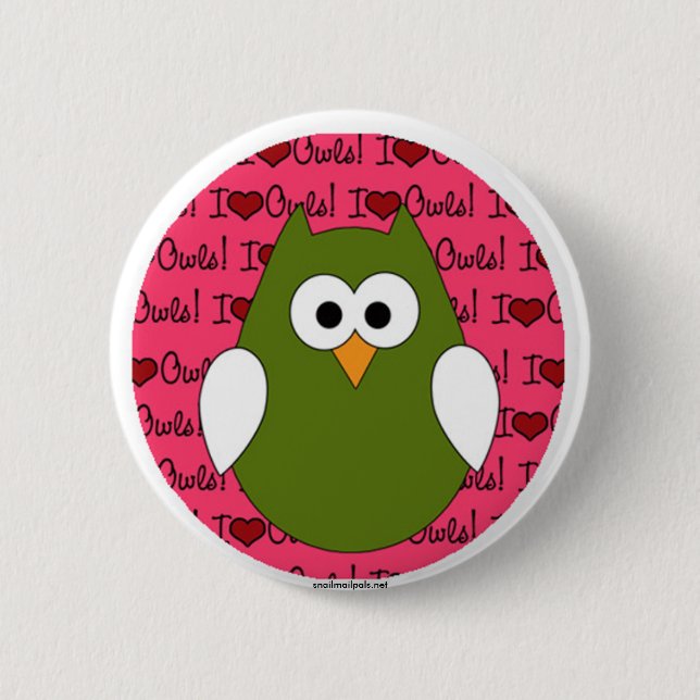 Amo el botón trasero del Pin de los búhos (Anverso)