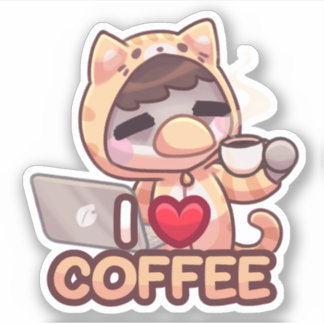Amo el café - Pegatina