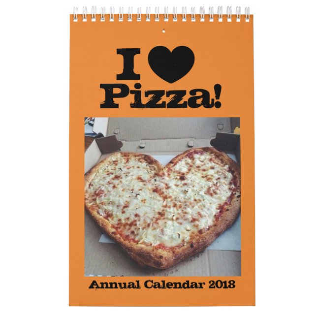 Amo el calendario anual 2018 de la pizza (Tapa)