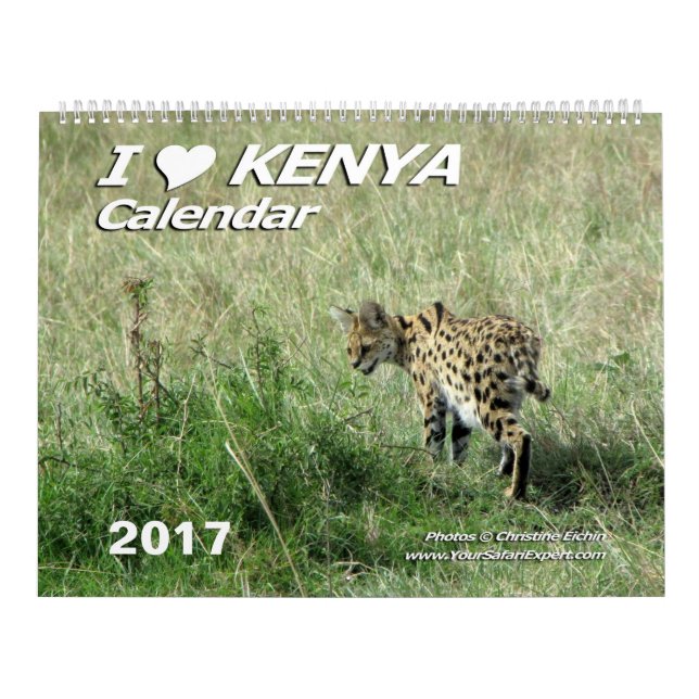 AMO el calendario de KENIA (la Dos-Página) (Tapa)