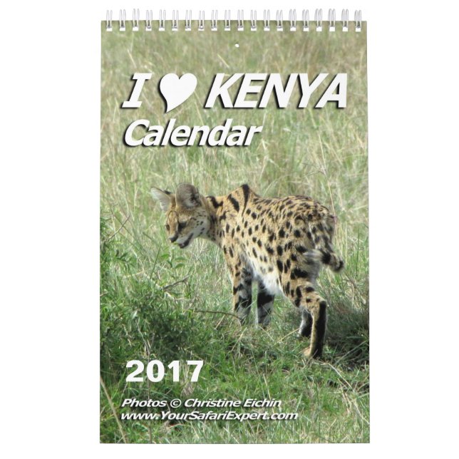 AMO el calendario de KENIA (la sola página) (Tapa)