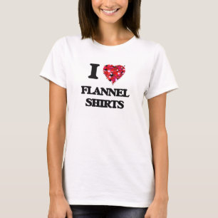 Amo el camisetas de la franela
