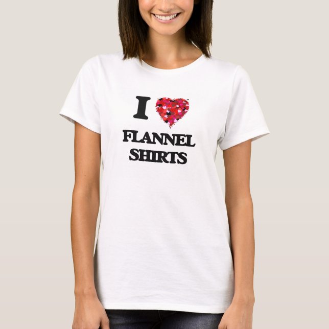 Amo el camisetas de la franela (Anverso)