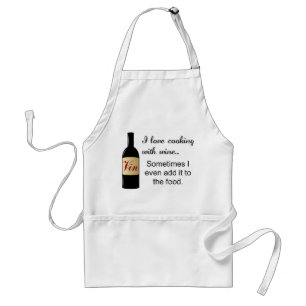 Amo el cocinar con el delantal del vino