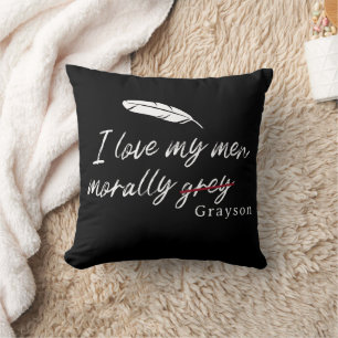 Amo el Cojín decorativo moralmente gris (Grayson) 