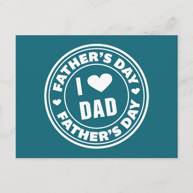 Amo el día de papá feliz padre | Tarjeta postal (Anverso)