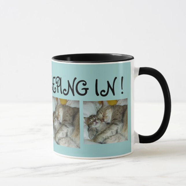 ¡Amo el dormir adentro! Taza de café del gato (Derecha)