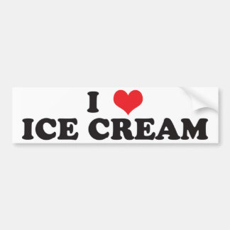 ¡Amo el helado! Pegatina para el parachoques