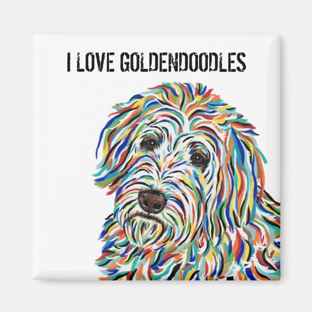 Amo el imán Goldendoodles (Frente)