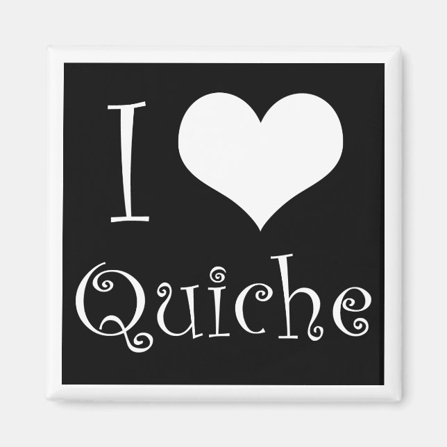 Amo el imán Quiche en negro (Frente)