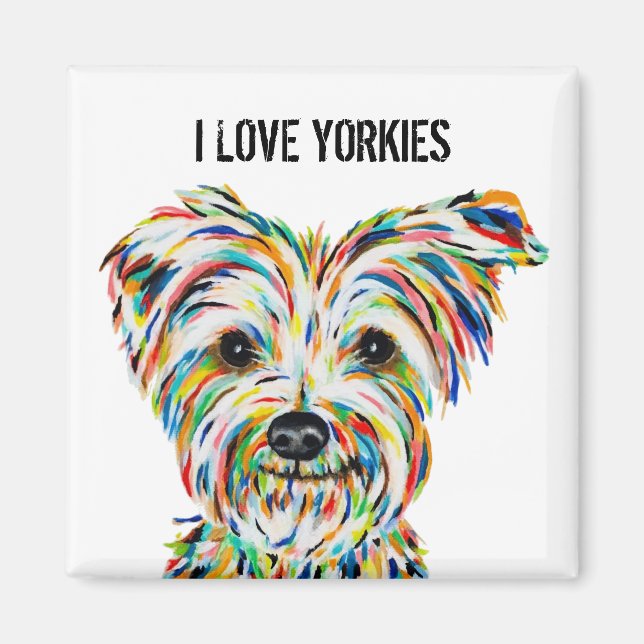 Amo el imán Yorkies (Frente)