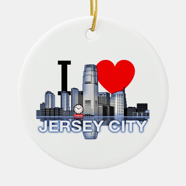 Amo el ornamento de Jersey City (Frente)