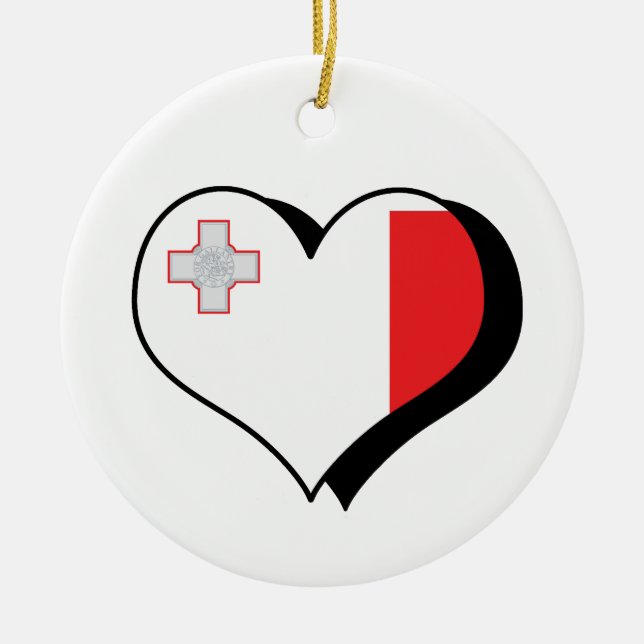 Amo el ornamento de la bandera de Malta (Frente)