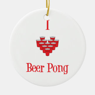 Amo el ornamento de Pong de la cerveza
