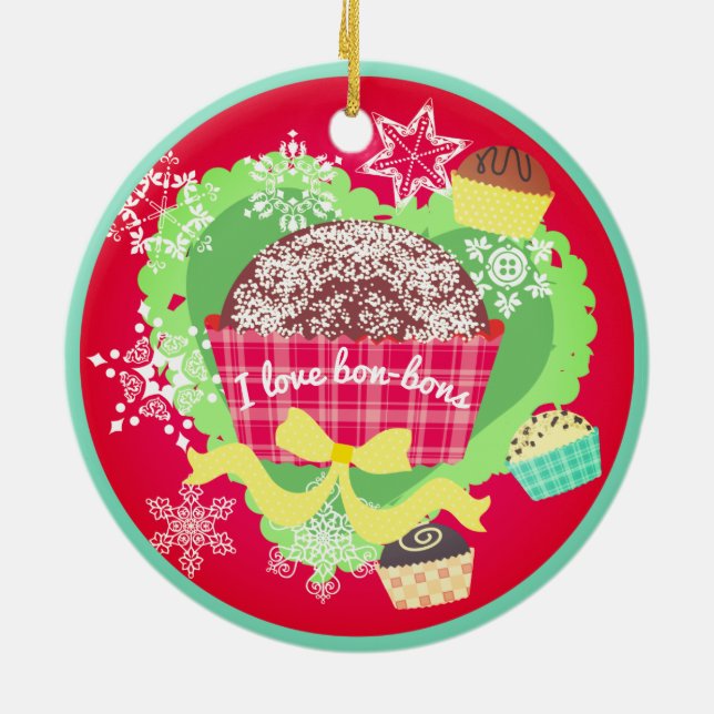 Amo el ornamento del navidad de los chocolates de (Atrás)