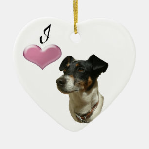 Amo el ornamento del perro de Jack Russell
